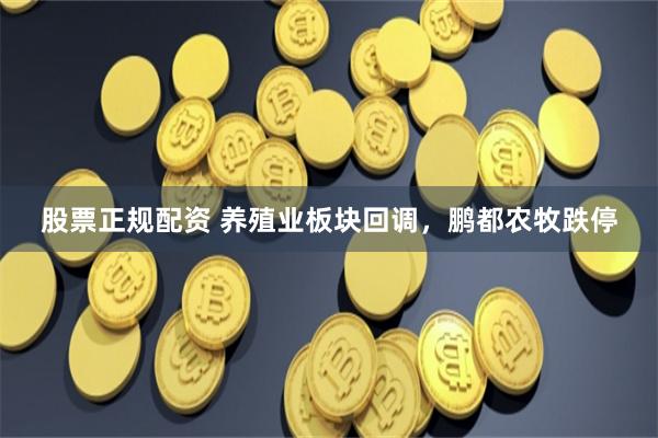 股票正规配资 养殖业板块回调，鹏都农牧跌停